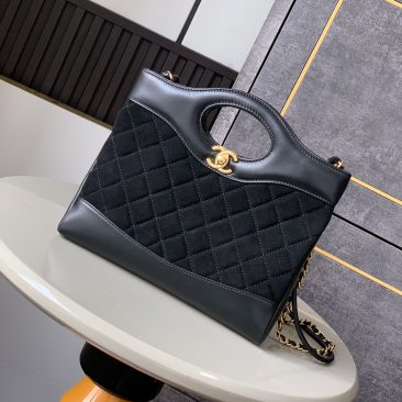 Túi xách chanel 31bag size 22 cm, 21 cm. Túi siêu cấp màu đen ô trám