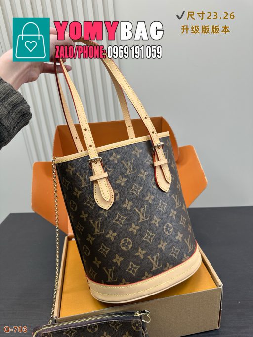Túi xách Lv match size 23x26 cm, túi màu nâu monogram