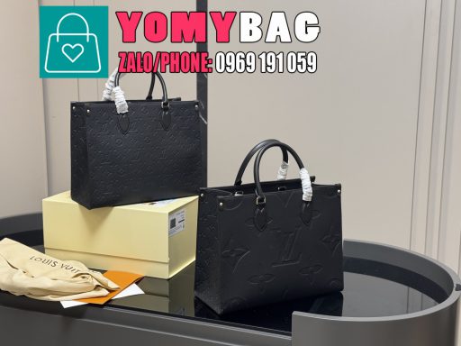 Túi xách Lv onthego size 34x28 cm, túi màu full đen