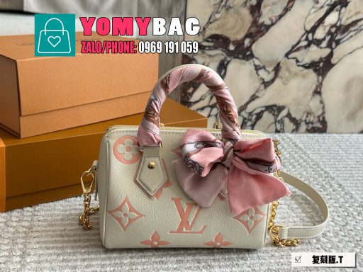Túi xách Lv speedy sie 20 cm, túi màu trắng ngà full hộp