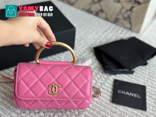 Túi xách chanel size 16 cm, túi mini quai cầm tay xinh xắn