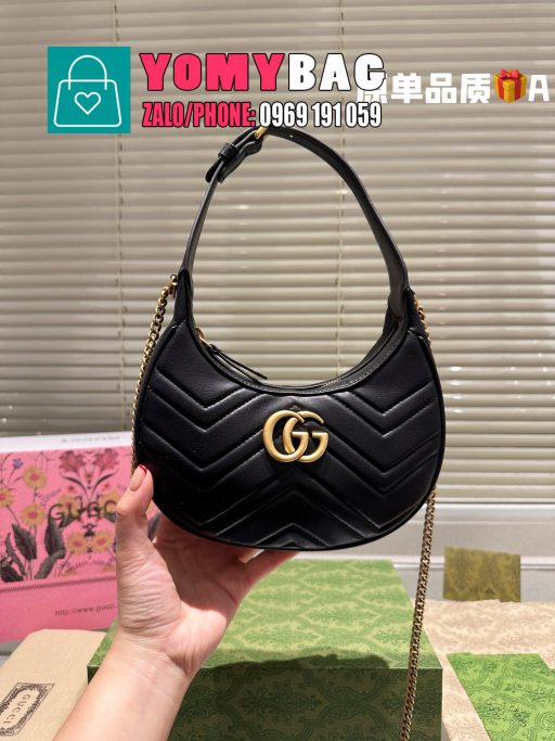 Túi xách Gucci marmont size 22x11 cm, túi kẹp nách có dây đeo chéo