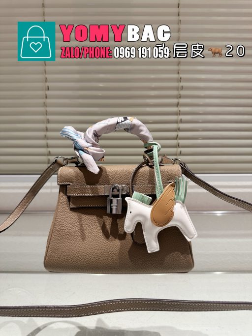 Túi xách Hermes kelly size 20x15 cm, túi da bò mềm đẹp