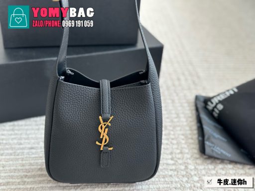 Túi xách ysl soft hobo size 16x15 cm, túi màu đen da mềm có 1 ngăn rộng