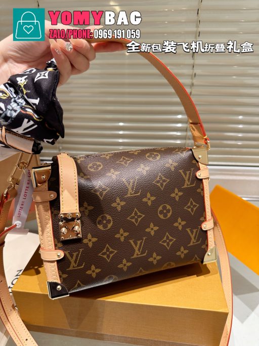 Túi xách Lv size trunk size 23x16 cm, màu nâu monogram bền bỉ - Hình ảnh 2