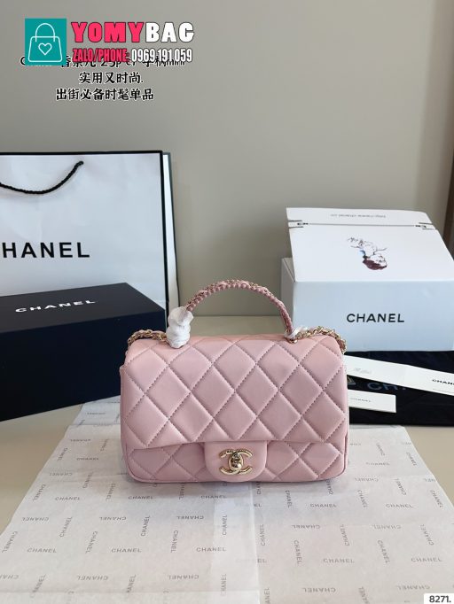 Túi xách Chanel size 20x6x13 cm, túi da mềm đeo chéo xinh xắn