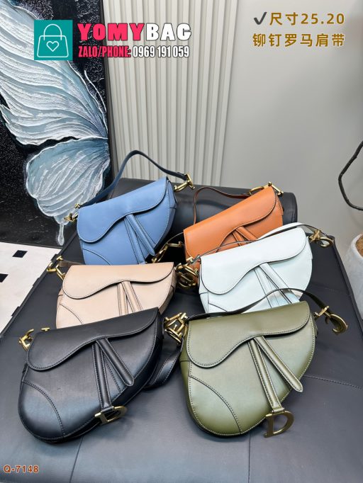 Túi xách đeo vai dior saddle màu xanh rêu cá tính size 25x29 cm da trơn bền bỉ, túi có nhiều màu lựa chọn