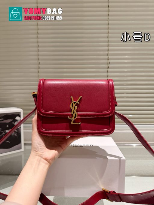 Túi xách đeo chéo ysl Solferino nhiều màu size 19 cm, túi da lì tag vàng bắt mắt