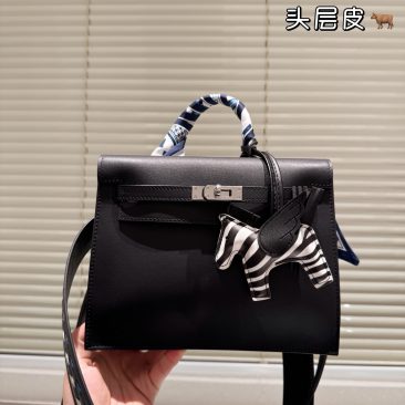 Túi xách cầm tay Hermes danse màu đen chất da cao cấp size 20 cm
