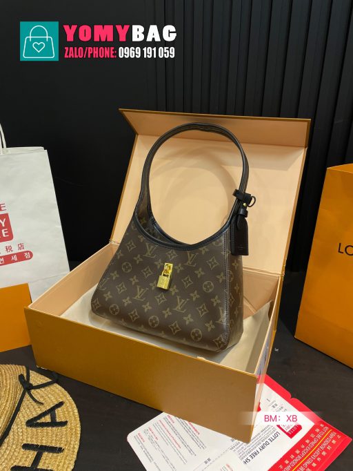 Túi xách Lv hobo đeo vai màu nâu monogram thanh lịch size 25x23 cm